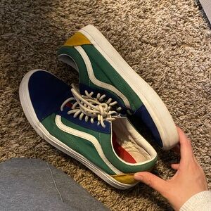 Vans Men's Blue and Green Sneakers